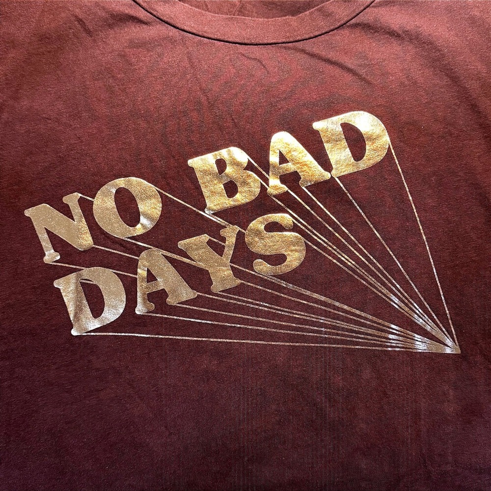 MOTHER The Boxy Goodie Goodie No Bad Days Tee Dahlia Burgundy Womens M - Picture 3 of 10